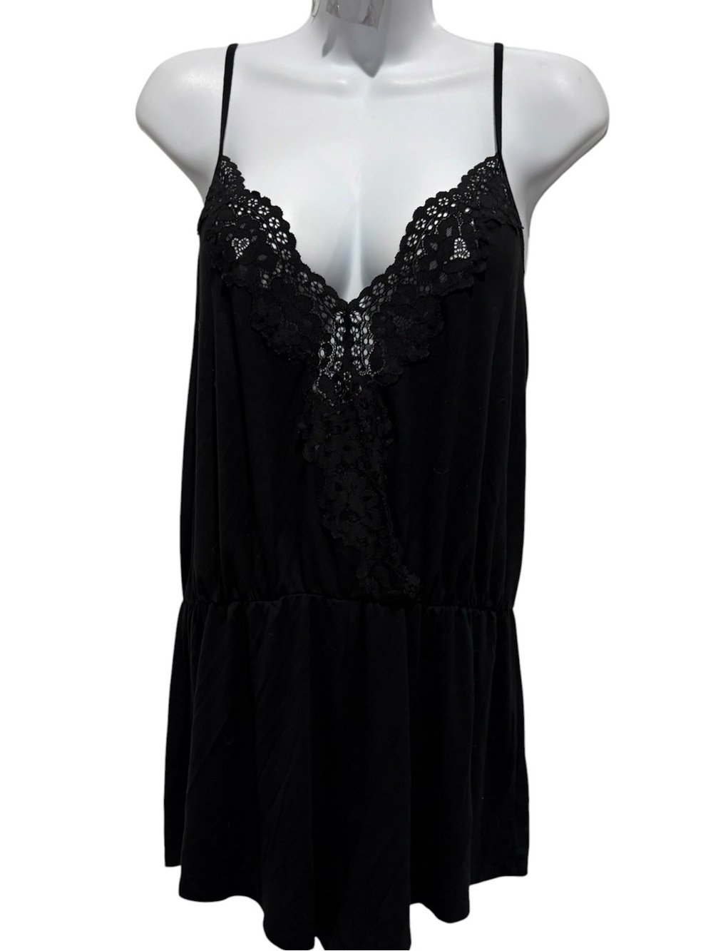 VICTORIA’S SECRET Women’s Black Romper Nightie Shorts Size Large